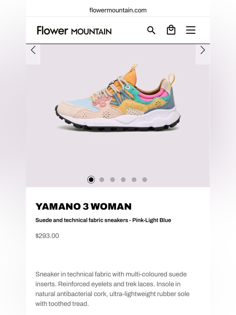 NWT YAMANO 3 WOMAN
Suede and technical fabric sneakers - Pink-Light Blue - Picture 2 of 15